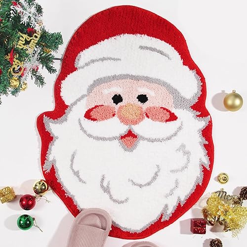 Miniatura 9 de Set de alfombras de baño de Navidad Softania – Alfombra de baño gris con copos de nieve, linda y absorbente alfombra de baño de Navidad, alfombra de