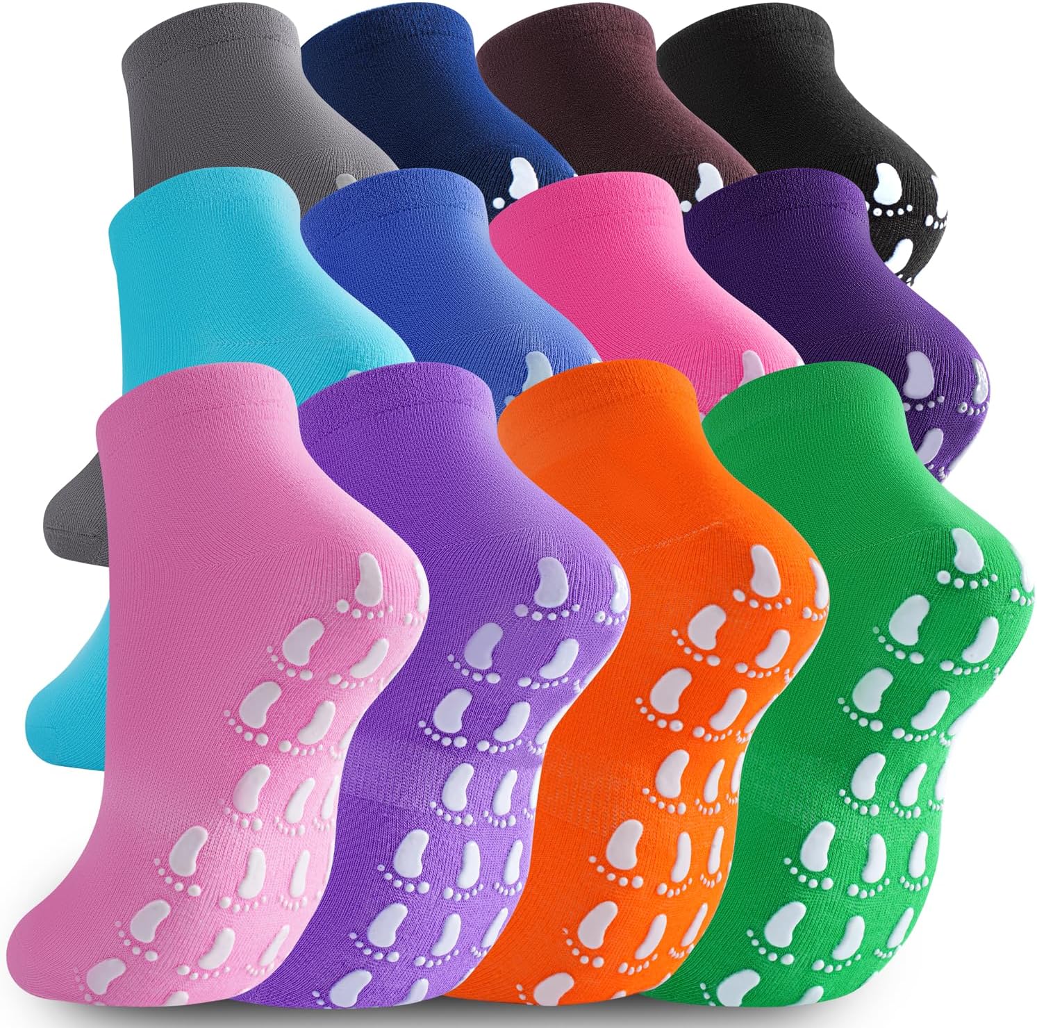 jeuhut Pilates Grip Socks for Women Grippy Socks Woman Hospital Non Slip Sticky Footies Slipper Sock for Yoga Barre