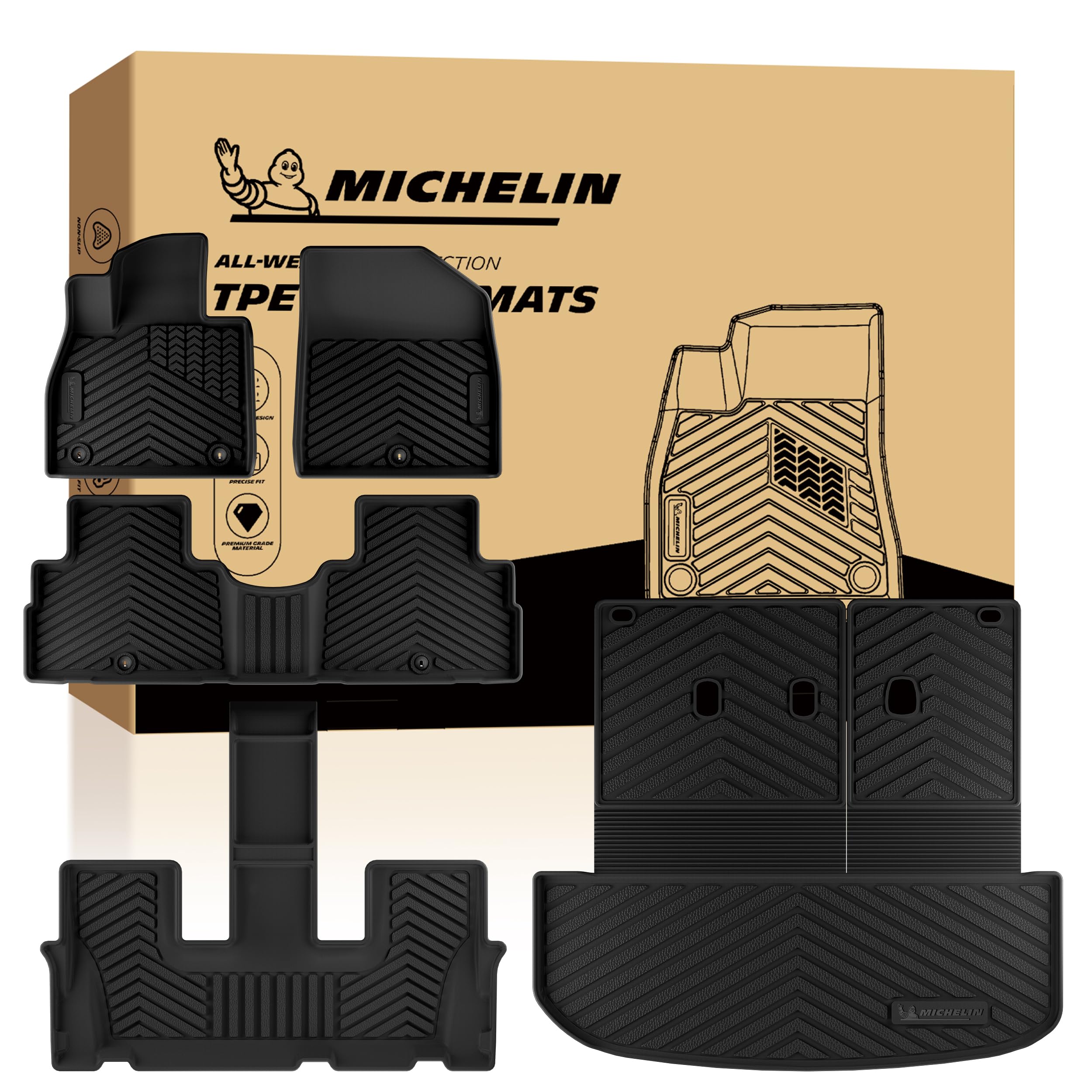 Michelin Vehicle Mats for 2020-2025 Hyundai Palisade 7 &amp; 8 Seats