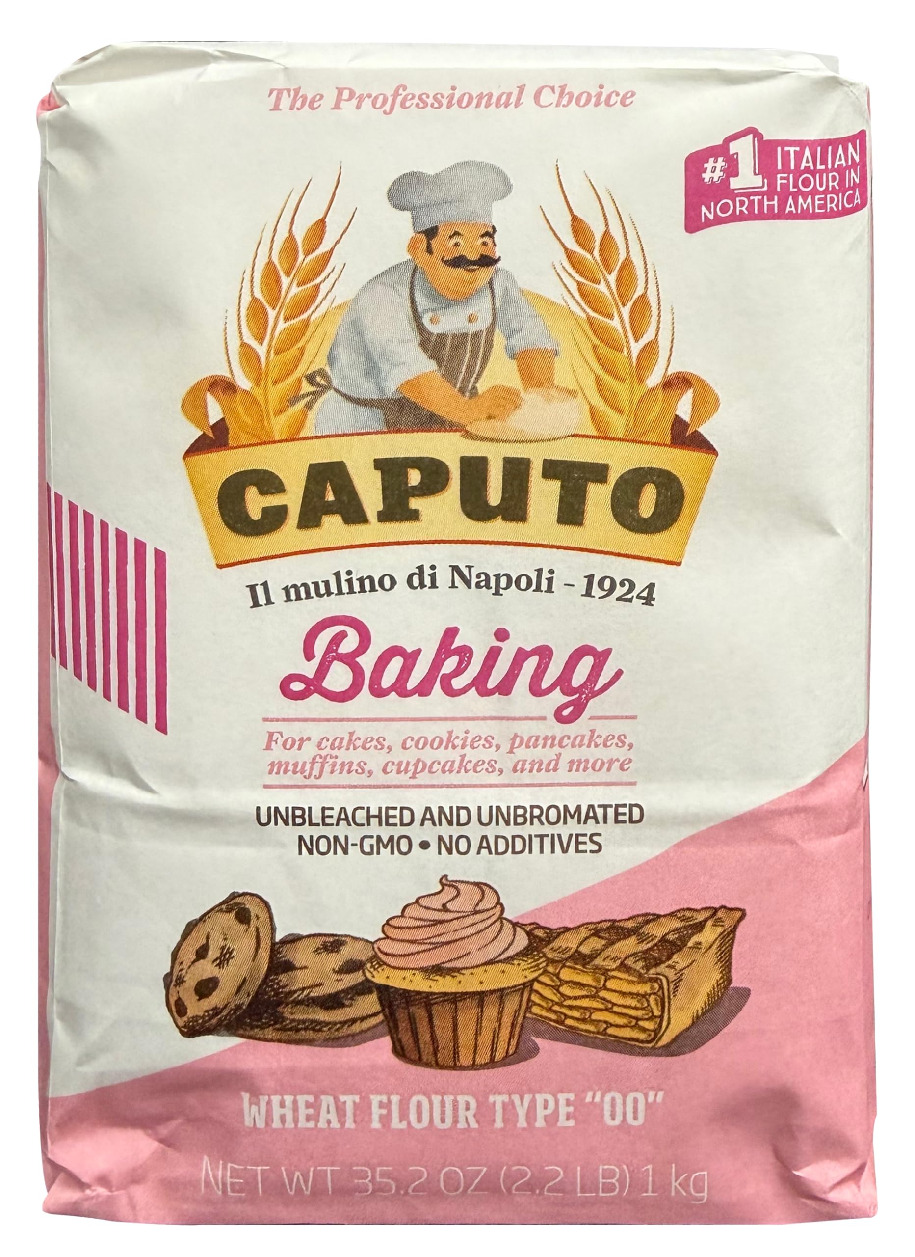 Baking (Pasticceria Pastry) 00 Flour 2.2 Pound Bag - For Desserts & Shortbreads - From Italy Type 00 Wheat