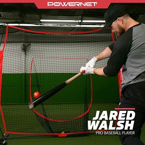 Miniatura 3 de PowerNet DLX - Juego de 6 piezas para béisbol y sóftbol, paquete de red de práctica de 7 x 7 pulgadas con zona de golpe, organizador de pelota + 3
