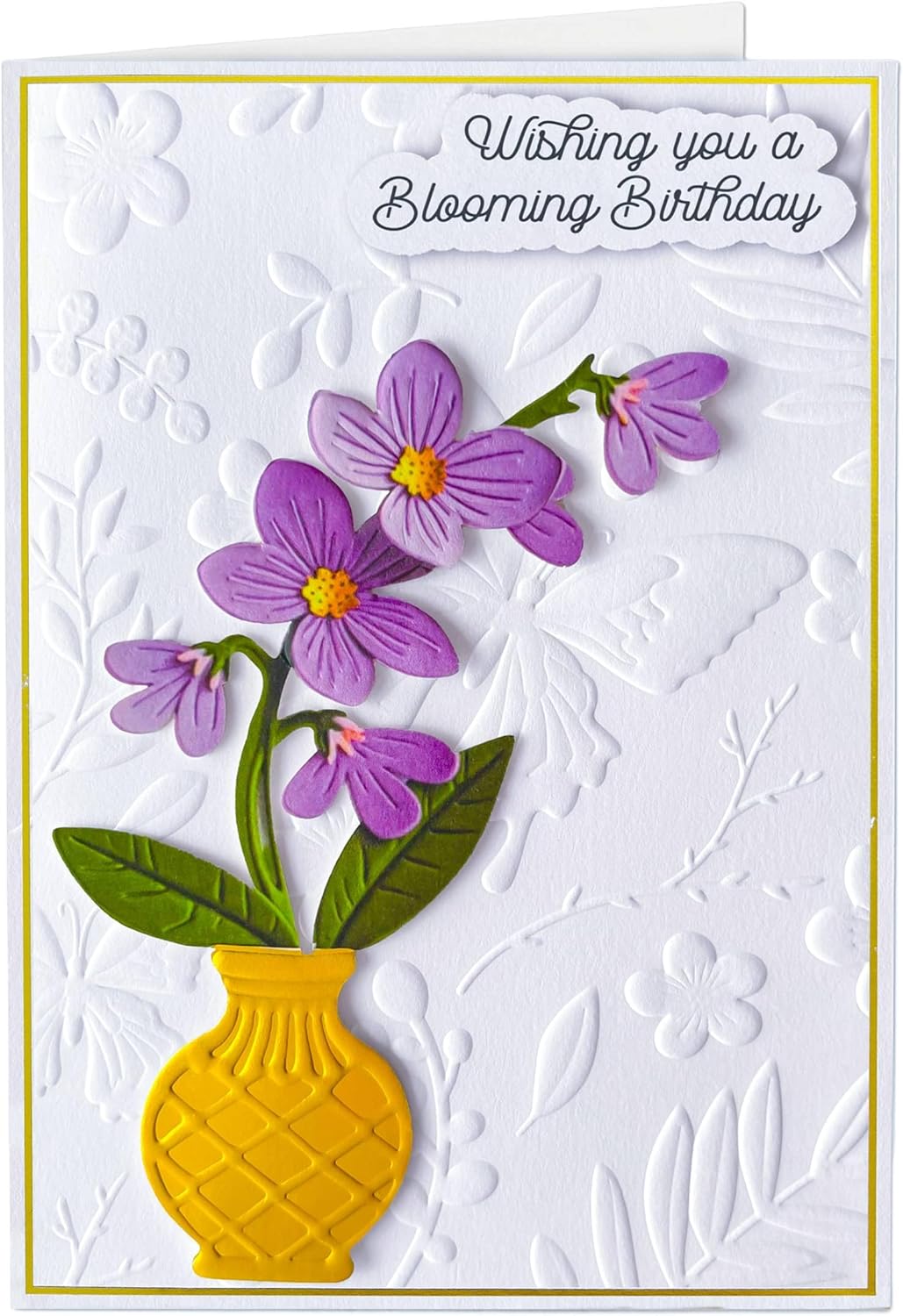 Joli Coon 3D Birthday Card Woman - Premium Birthday Card Signature Orchid with FinePaper Envelope and Golden Seal Sticker - 17 x 11.5 cm