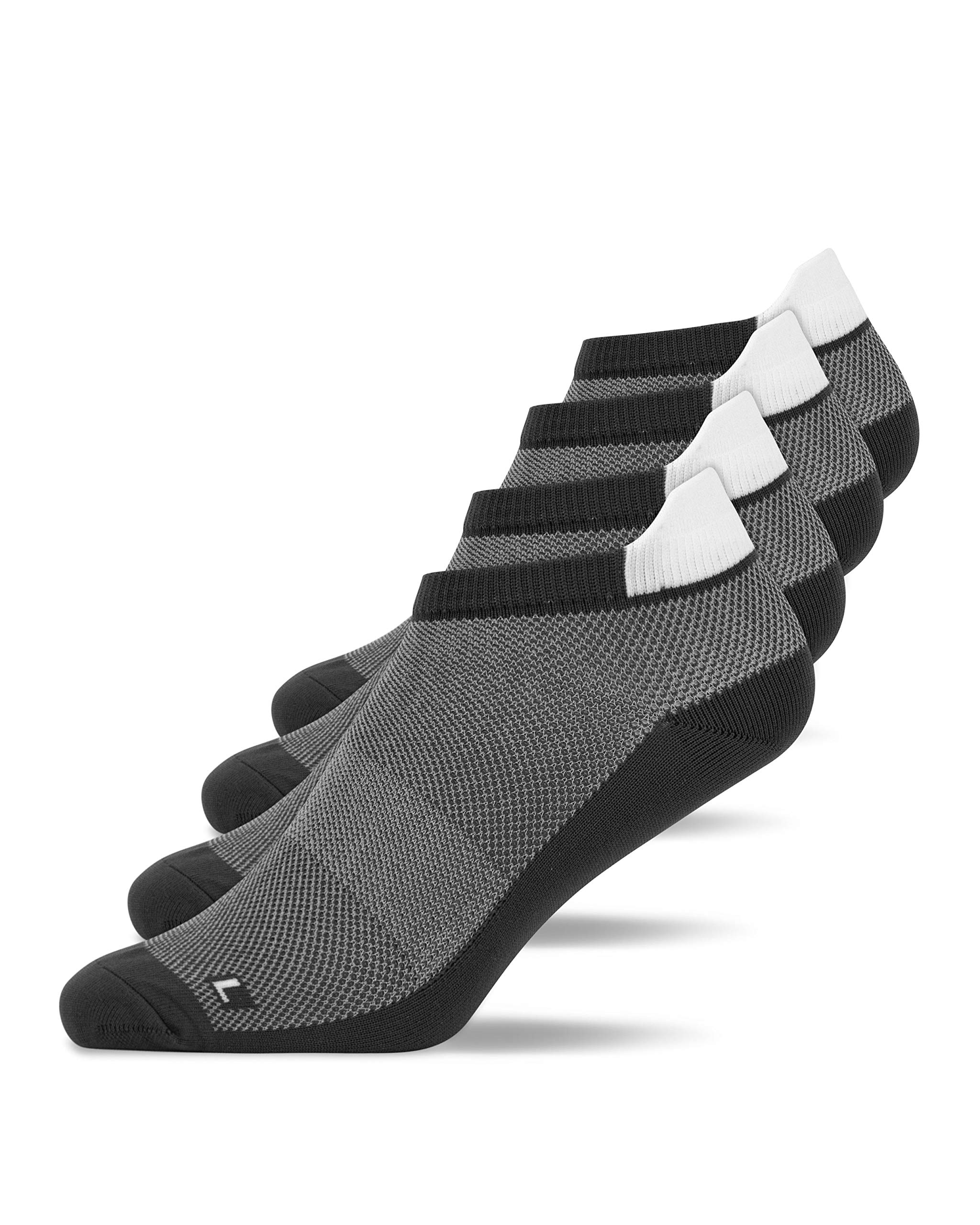 Snocks Laufsocken 4 Paar – Rutschfeste und Atmungsaktive Sportsocken, Hellgrau, Gr. 35-38