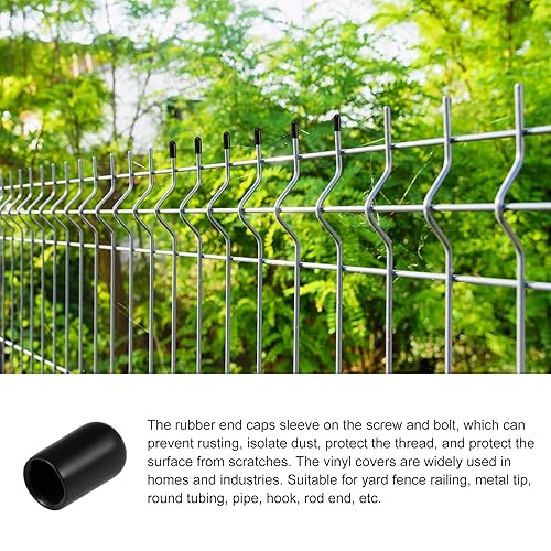 Miniatura 8 de Tapa protectora de rosca de tornillo, tapas de goma para tornillo, perno, tubo de metal, varilla, muebles - 0.177 in IDnegro100 piezas