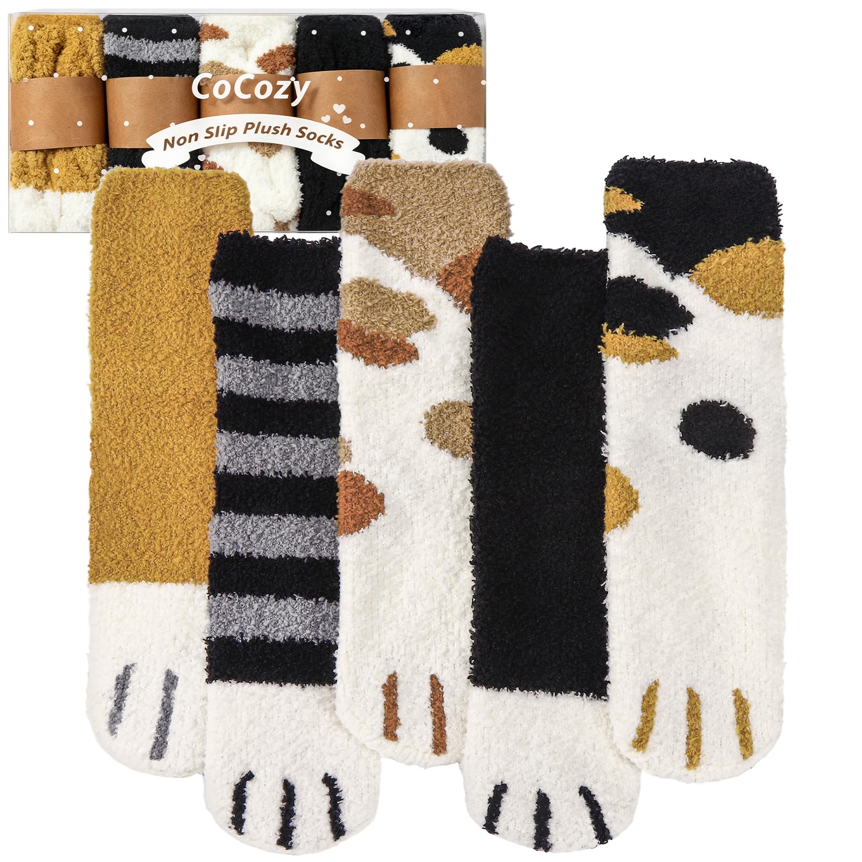 CoCozy Fuzzy Socks with Grips for Women, Cozy Fluffy Socks Gifts