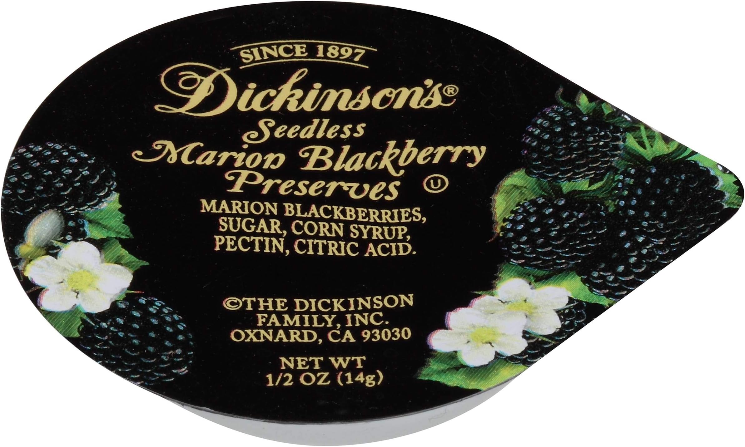 Dickinson Seedless Blackberry Preserves, 1/2 Ounce -- 200 per case.