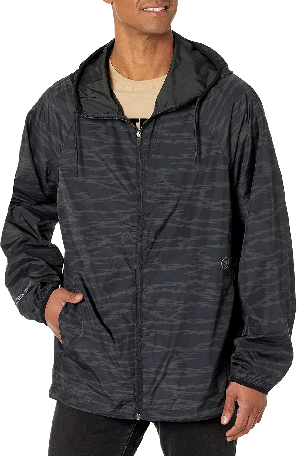 Volcom Men's Stone Lite Packable Hooded Windbreaker Jacket