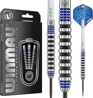 WINMAU Darts Advance Serie 500 - Juego de dardos de tungsteno con plumas y cañas