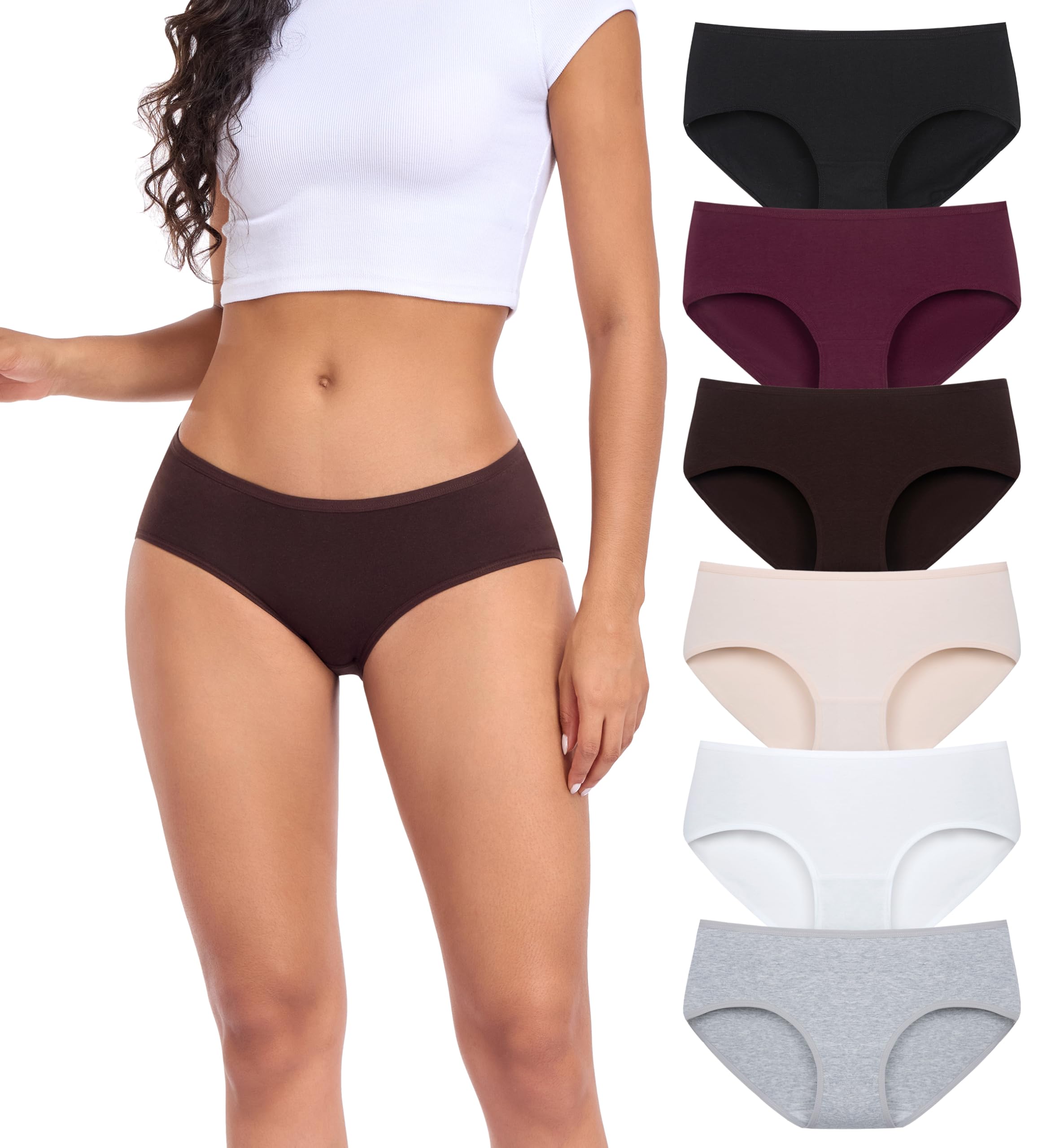 Cotton Hipster Panties for Women Mid Rise Underwear Full Coverage Soft Ladies Underwear Pack