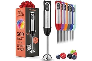 500W Hand Held Mixers Cordless, Electric Kitchen Immersion Blender for Smoothies, Purees, and More