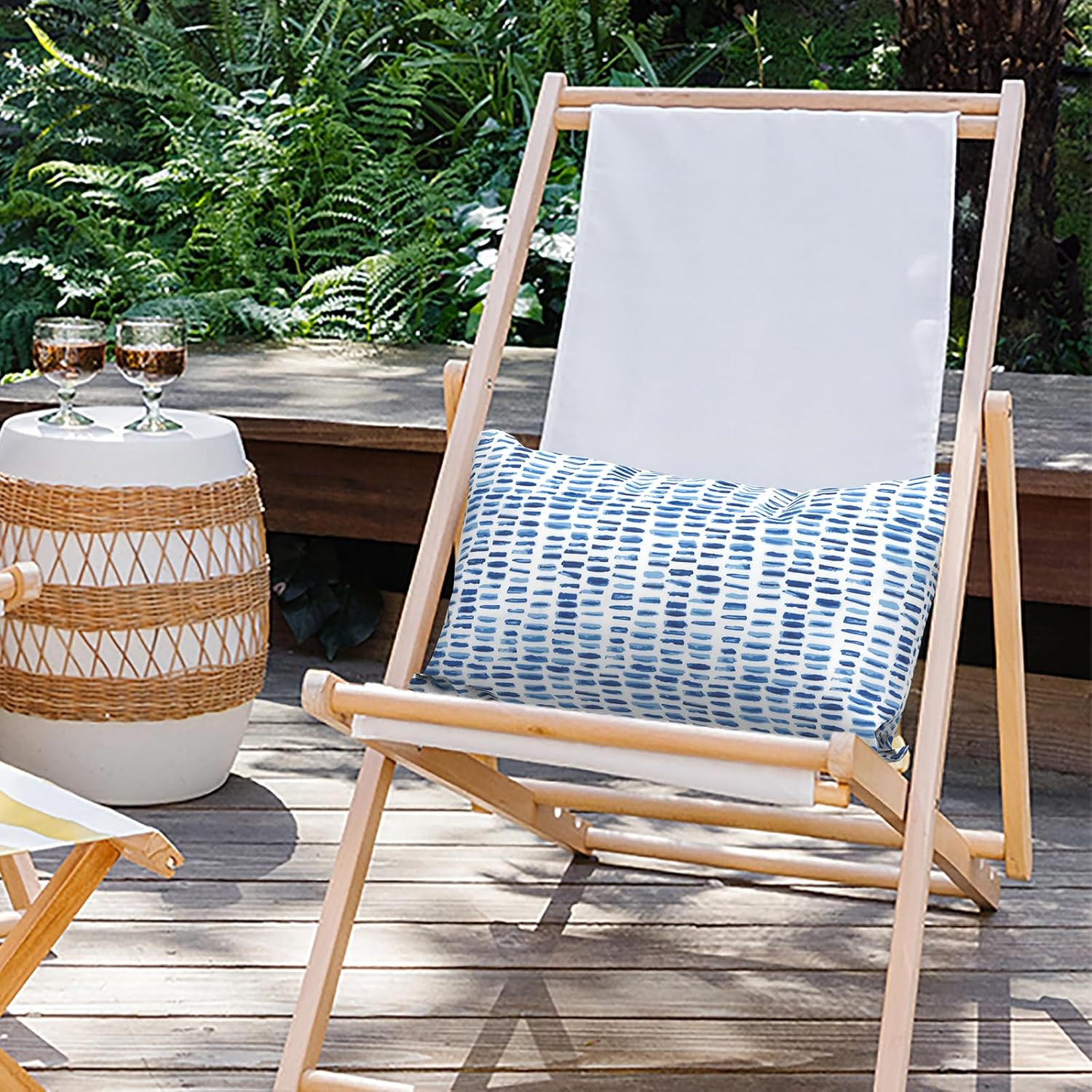 Outdoor Lumbar Pillows 12x20 inch, Rectangle Throw Pillows with Inserts, Decorative Lumbar Cushions for Patio Furniture Garden Couch Home Sofa Office Chair, Pack of 2, Pebble Blue - Image 5