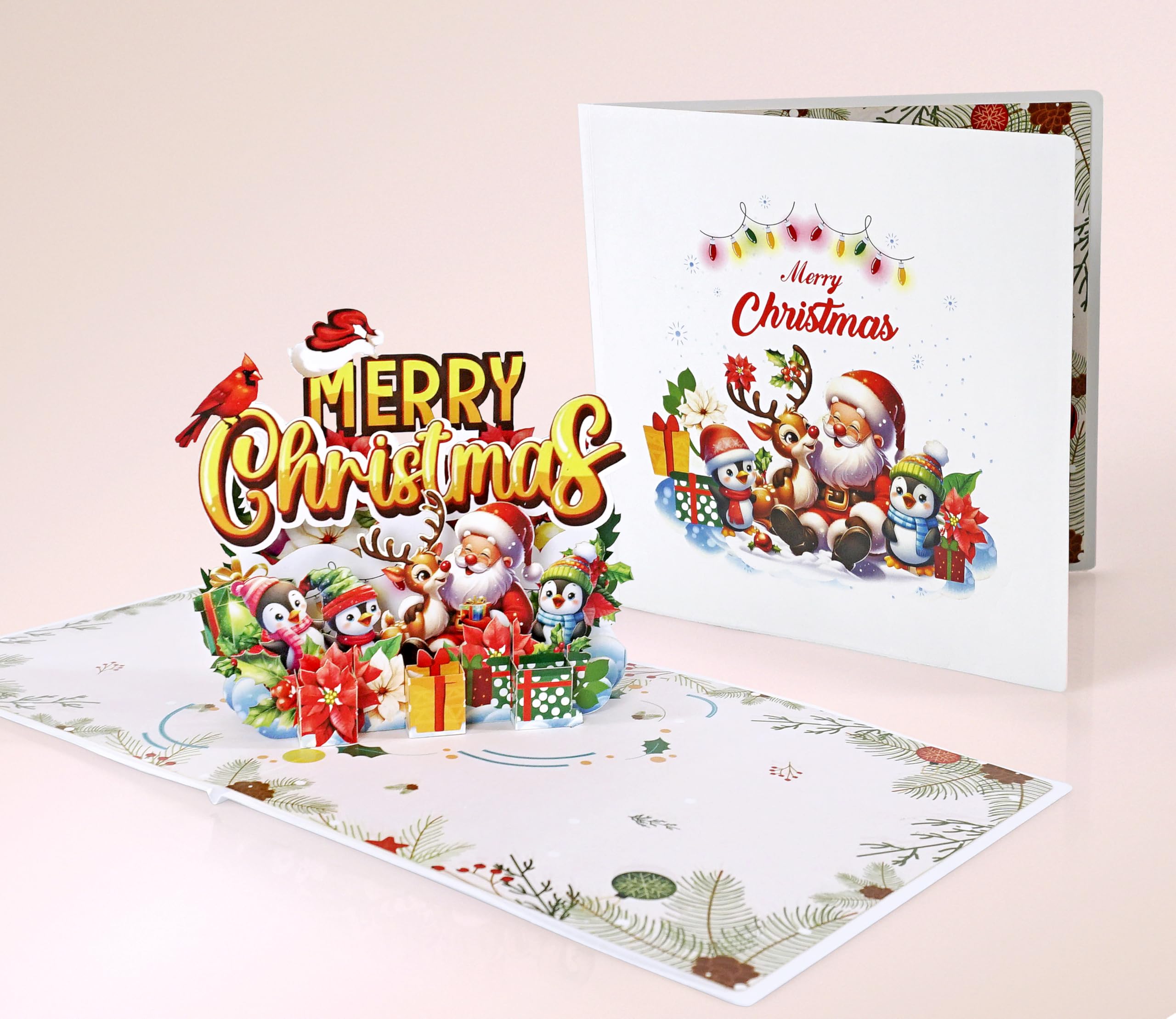 CUTPOPUP Merry Christmas Cards 2025, Pop Up Christmas Cards w Envelope, 3D Xmas Card - Image 4
