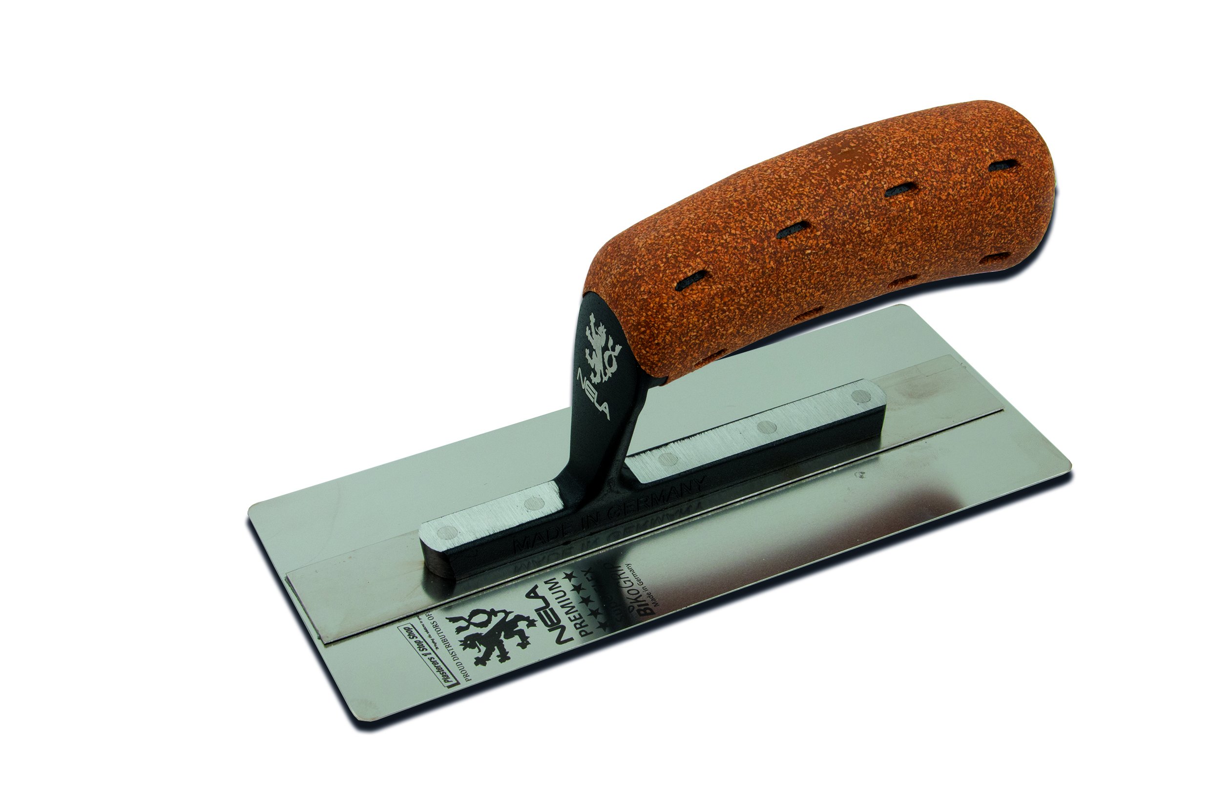 NELA Trowels 8 x 3 Premium Plastering Midget Trowel with BiKo Cork Grip Handle 10642008BK