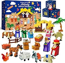 Nativity Advent Calendar 2025 Kids – 24 Days Building Blocks Kits Christmas Gifts Countdown Calendar Set, Stocking Stuffer Holiday Building Toys for Boys, Girls, Teens & Adults Ages 6+