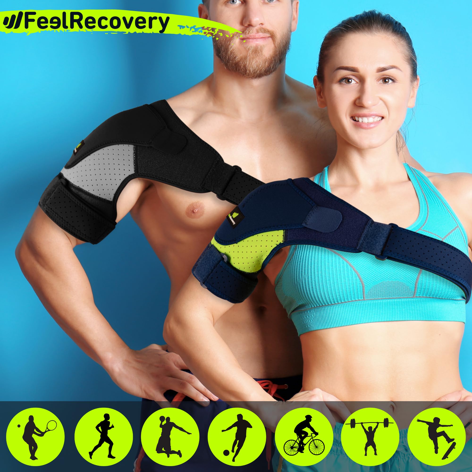 Épaulière de Maintien Sport Poche de Glace Chaud/Froid - Attelle Épaule Coiffe Rotateurs Homme/Femme - Orthèse d'Épaule Tendinite, Arthrose, Luxation - Manchon Compression Néoprène Bras Gauche/Droit