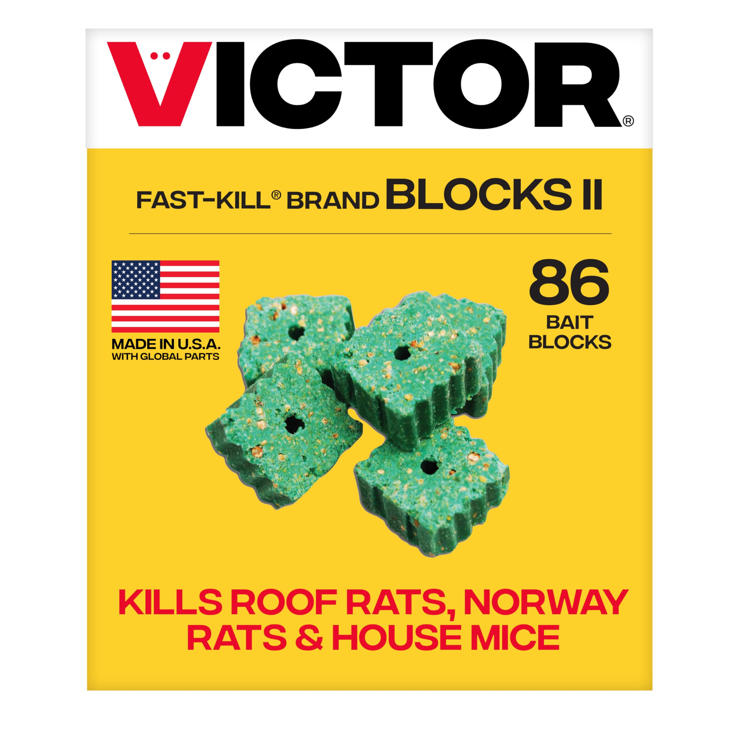 Amazon.com : Victor Fast-Kill Bait Blocks II, 86-Count Rat and