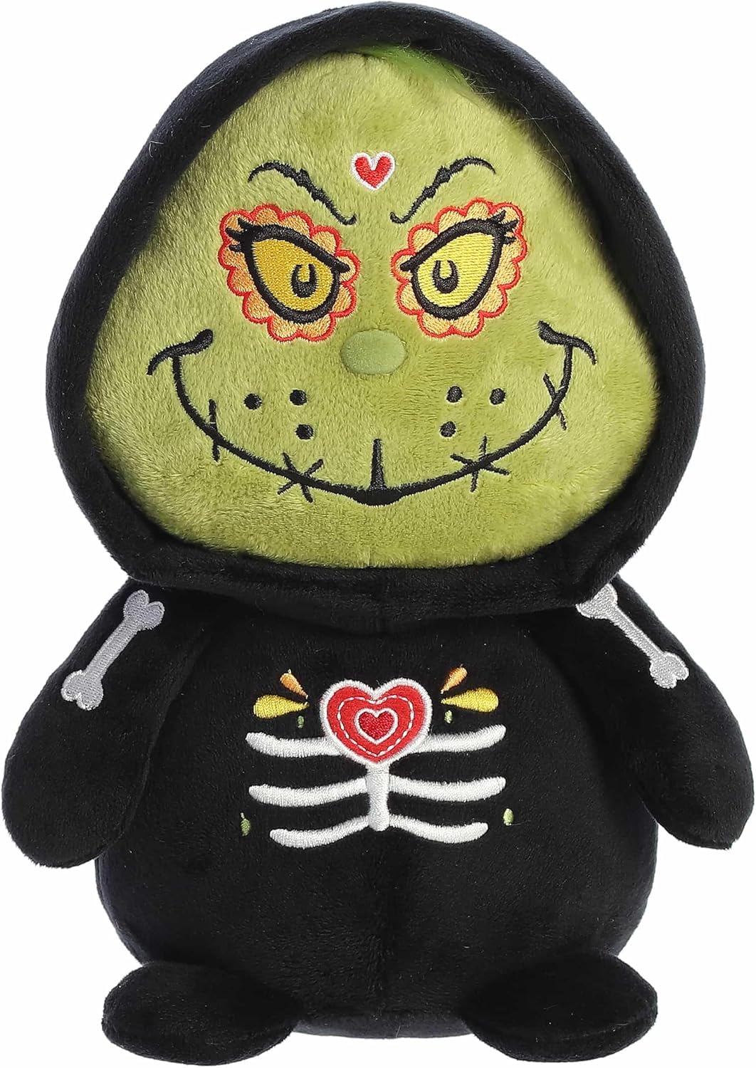 Aurora® Whimsical Dr. Seuss™ Día De Los Muertos Grinch Stuffed Animal - Officially Licensed Plush for Decorations and Play - Perfect for Kids and Adults - Green 9 Inches