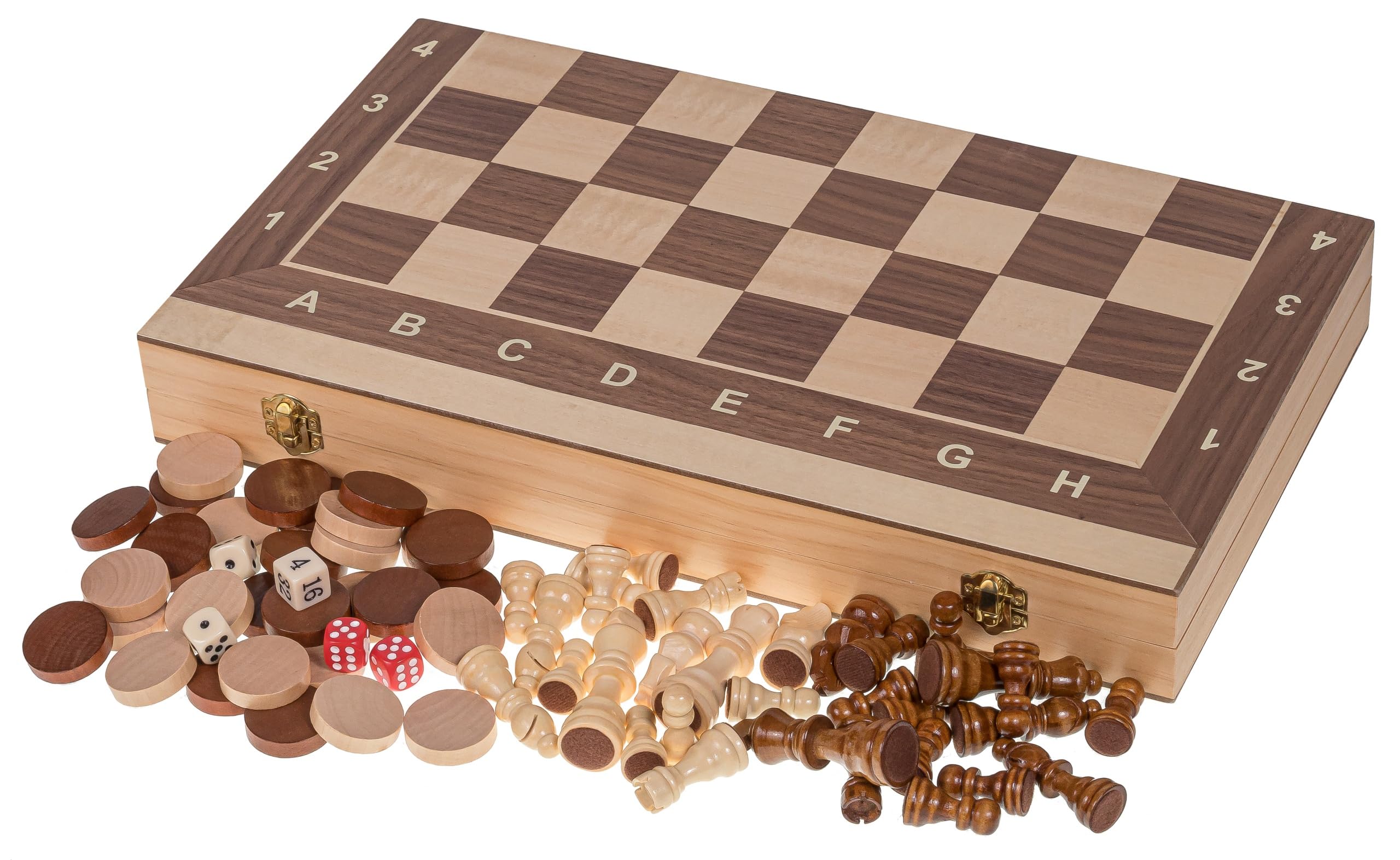 SQUARE - Gra 2-1 - Szachy drewniane Turniejowe nr 4 + Backgammon - 44 x 44 cm