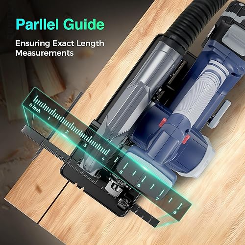 Miniatura 8 de Sierra circular inalámbrica sin escobillas de 20 V 6-12 pulgadas con freno, 5600 RPM, kit de sierra circular de batería de 4.0Ah con cargador