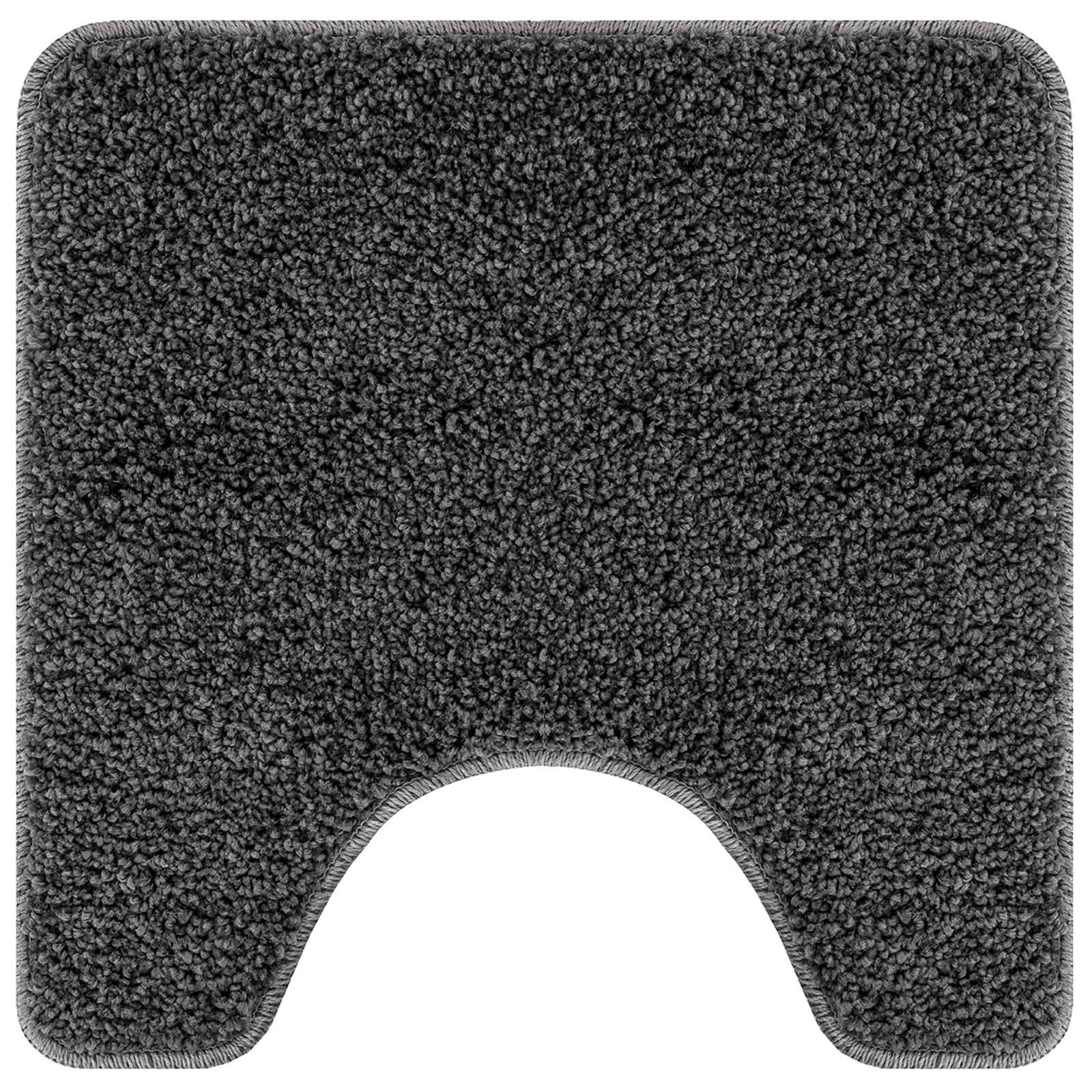 Lot de 3 tapis de bain antidérapants en polypropylène Gris foncé