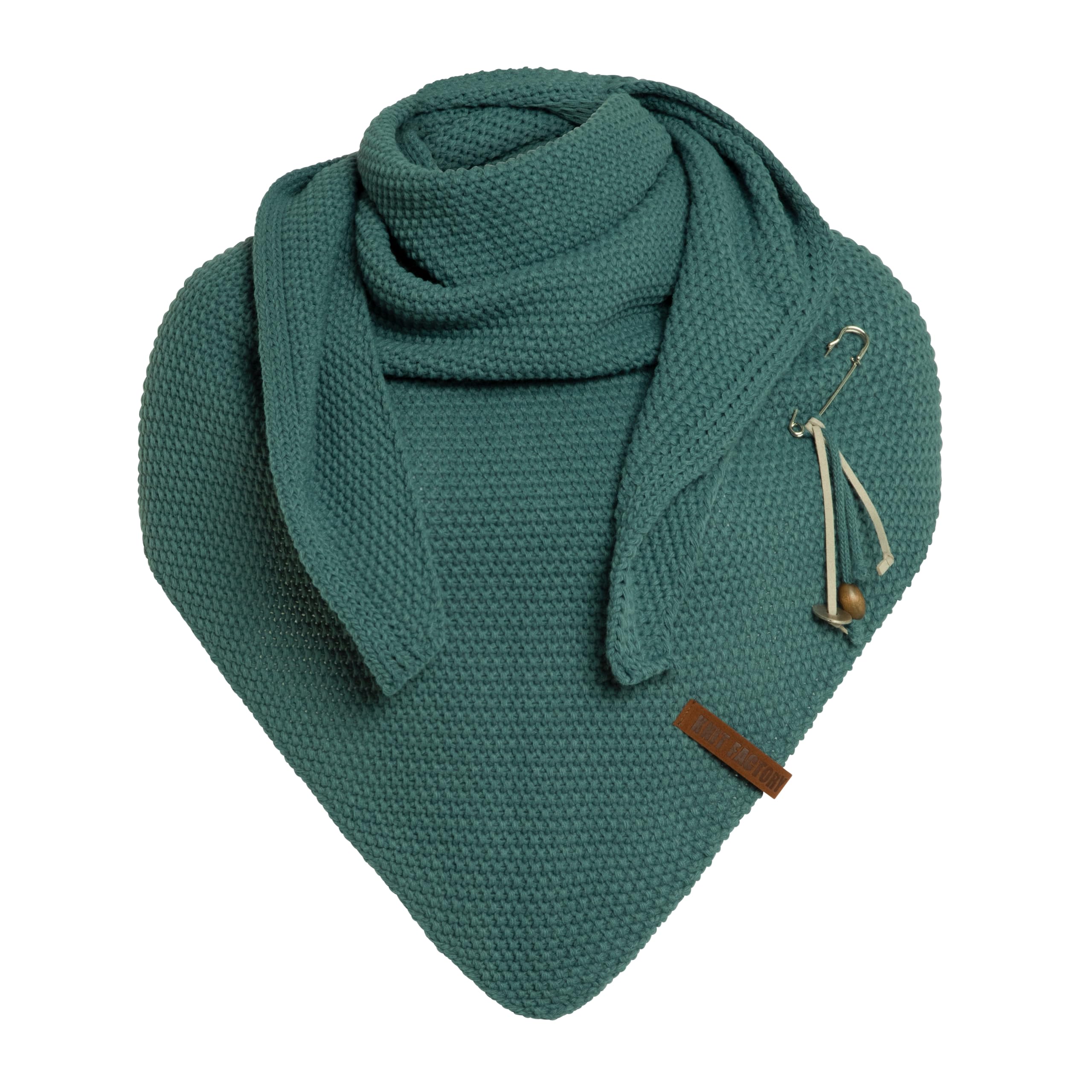 Knit Factory Women's Laurel - Coco Knitted Shawl - Premium Triangle Scarf - Chunky Winter Scarf - Scarf - Winter Shawl - Manufactured In Europe - Xmas Gift For - 190X85 Cm