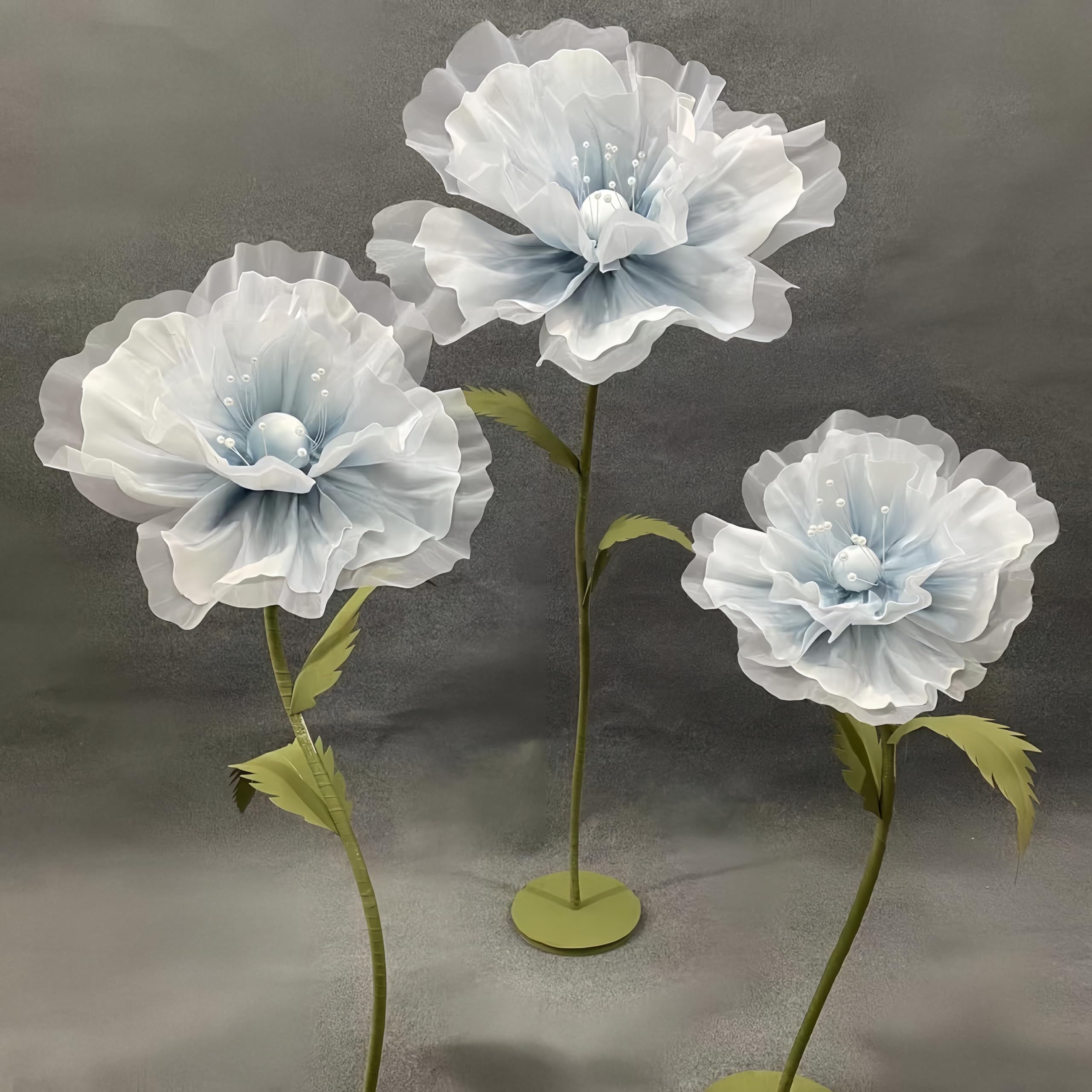 Large EVA Artificial Flower, 5.3ft Giant Flower Backdrop Decorations for Wedding Birthday Easter Party Mother's Day Photography Mall Shop Window Display Home Decor Props, Blue