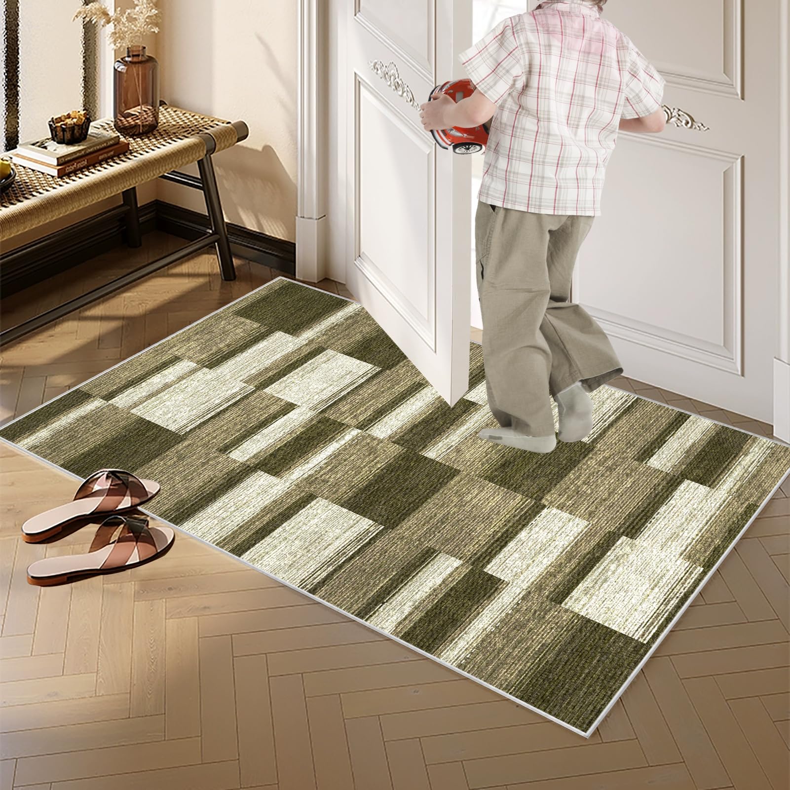 Długi dywan do przedpokoju Dywan Kuchnia Zmywalny Antypoślizgowy Dywan Korytarz 100 x 350 cm Dywan Jadalnia Przedpokój Mata Wejście Na zewnątrz Wewnątrz Wycieraczka Chłonne Dywaniki