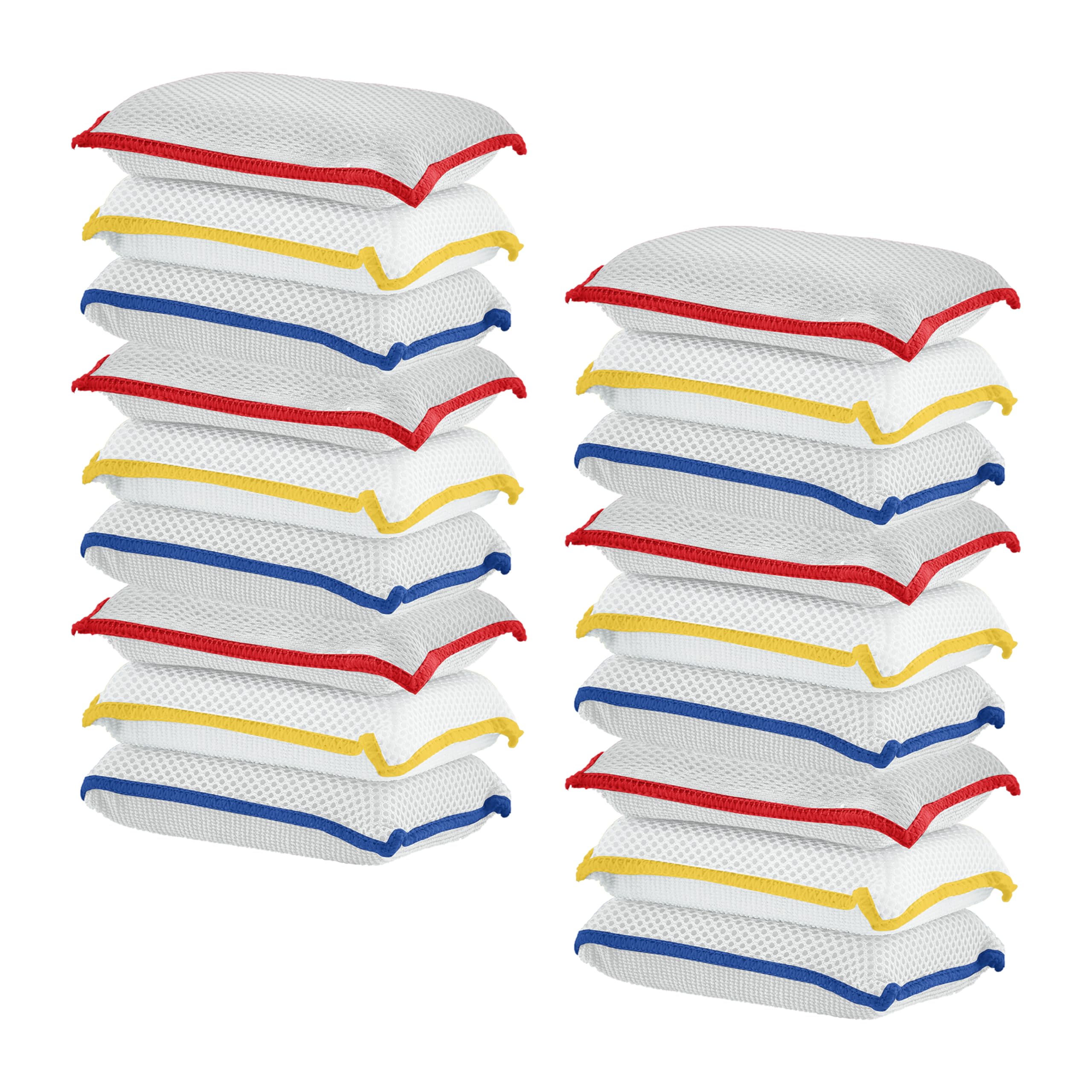 Microfiber Sponges for Dishes, Non-Scratch Sponge Dish Scrubber Heavy Duty Household Cleaning Multi-Purpose Cleaning Supplies Dish Wash Kitchen Cleaners Pack of 18