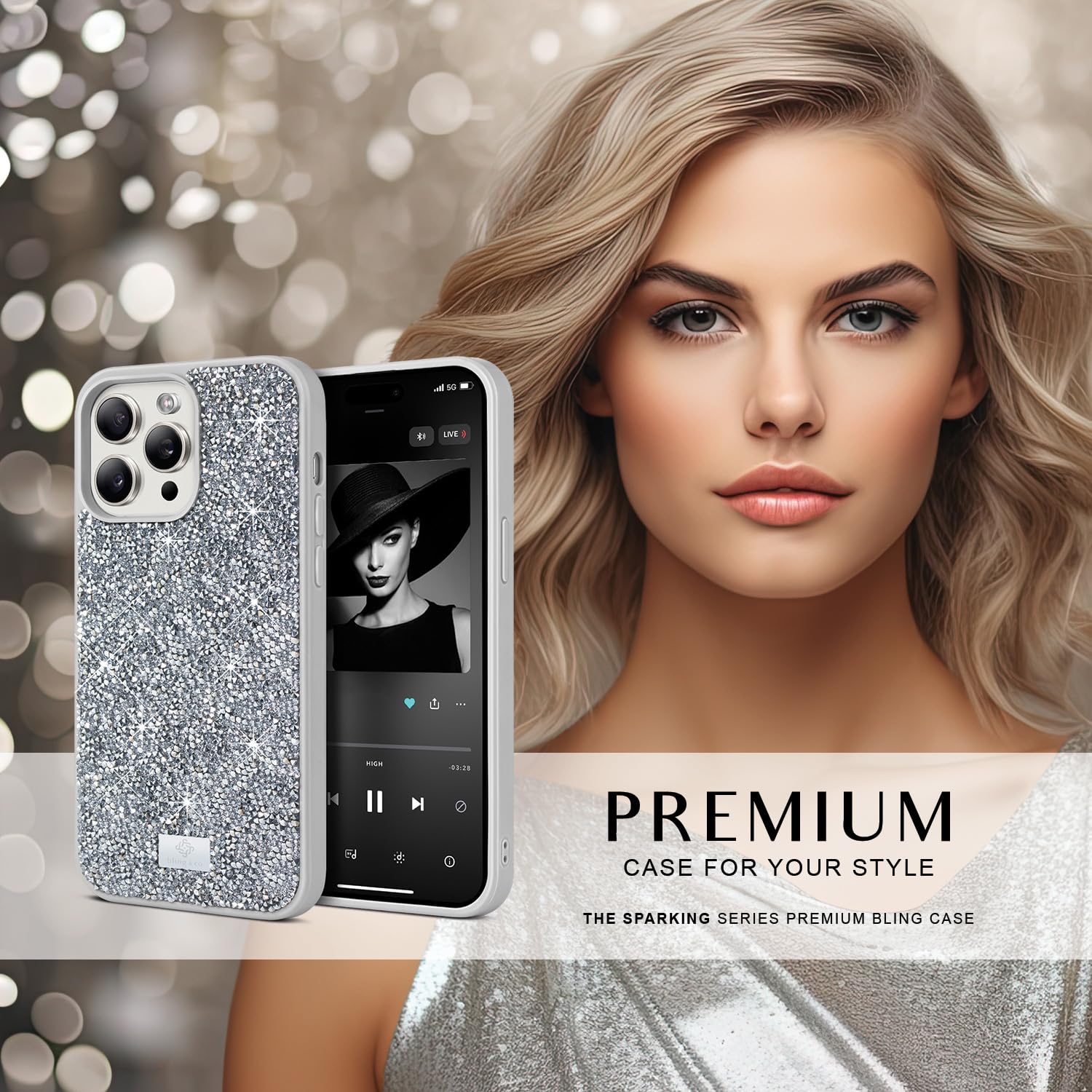 BEZ Glitzer Handyhülle Für IPhone 15 Pro Max – Funkelnde Diamant-Hülle, Schützend & Stylisch