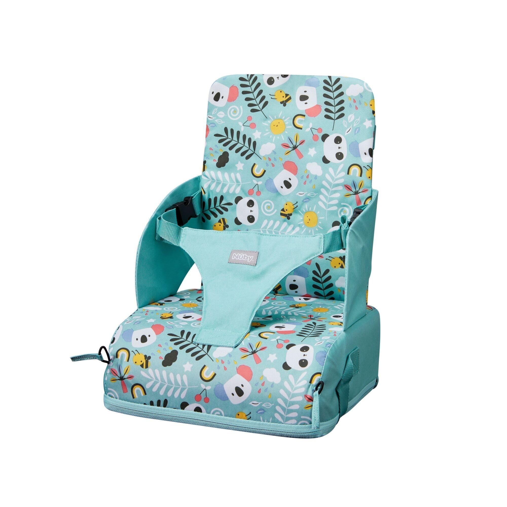 Nuby Siège Réhausseur Bébé/Enfants Portable | Pliable en Sac Compact avec Pochette de Rangement | Imperméable | Housse Amovible | Idéal pour les Repas à la Maison et en Voyage | 6+ Mois