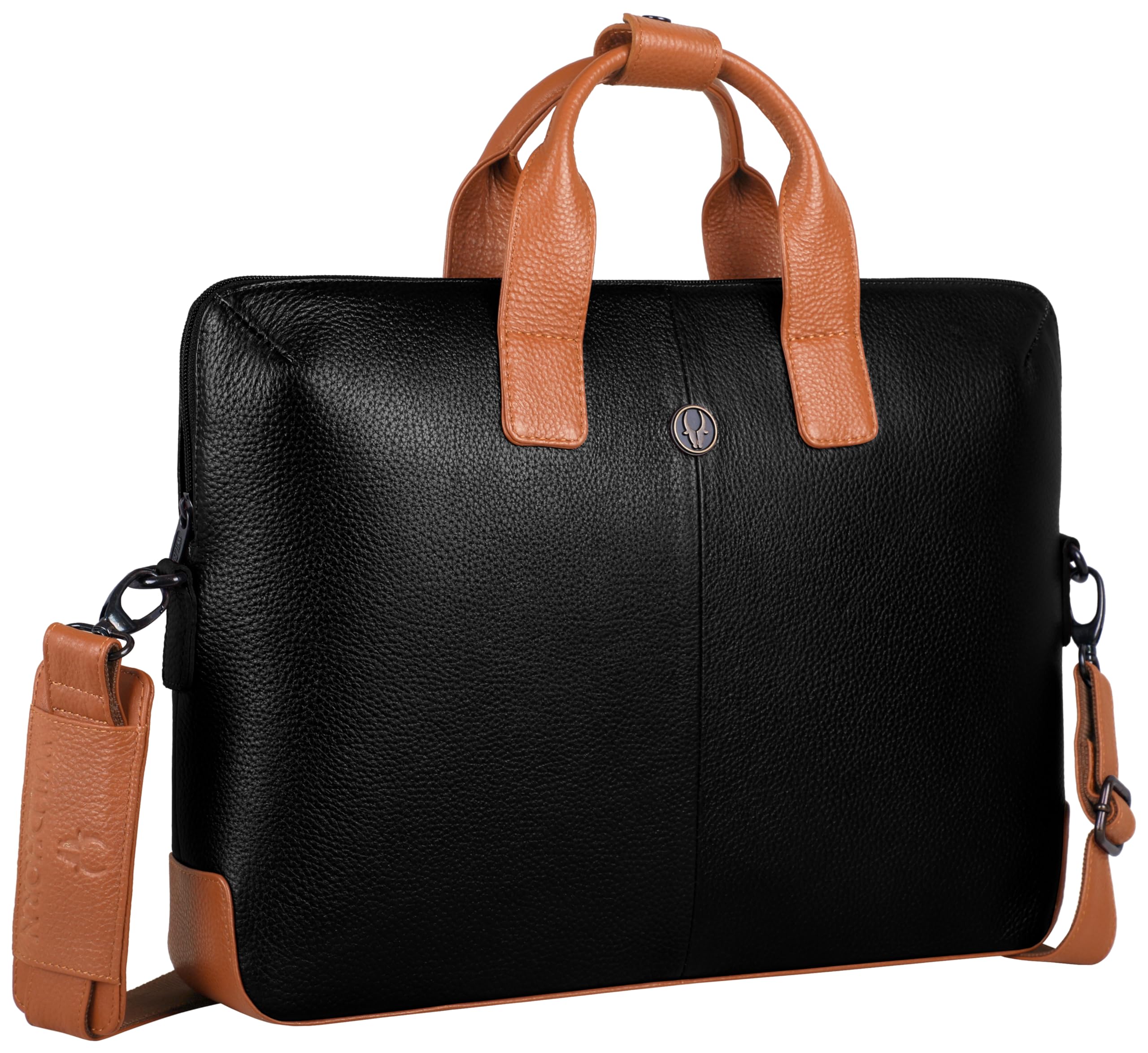 Premium Leather Mens Laptop Bag | Handcrafted | Adjustable Shoulder Strap, Fits 15.6-Inch Laptop | Ideal for Office, Travel, Daily Use - 1 Year Warranty-image-34