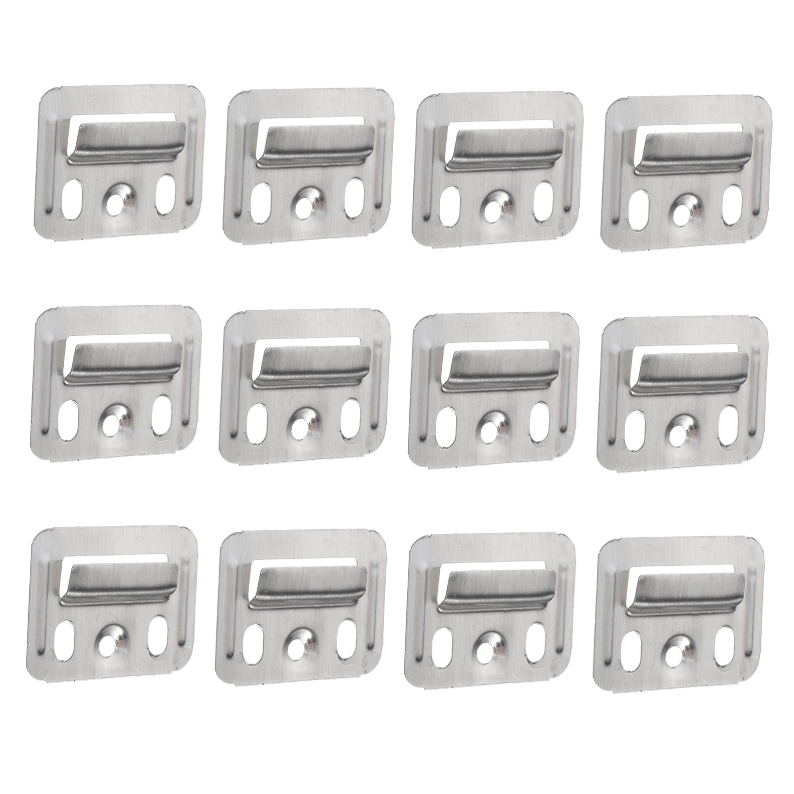 Image of Angoily 100Pcs Wall Buckle, Interlocking Panel Clips PVC Wood Wallboard | 1.69 inch Drywall Repair Bracket Secure Plate to Wall, Stainless Steel Hanger Clamp Fasteners Hardware