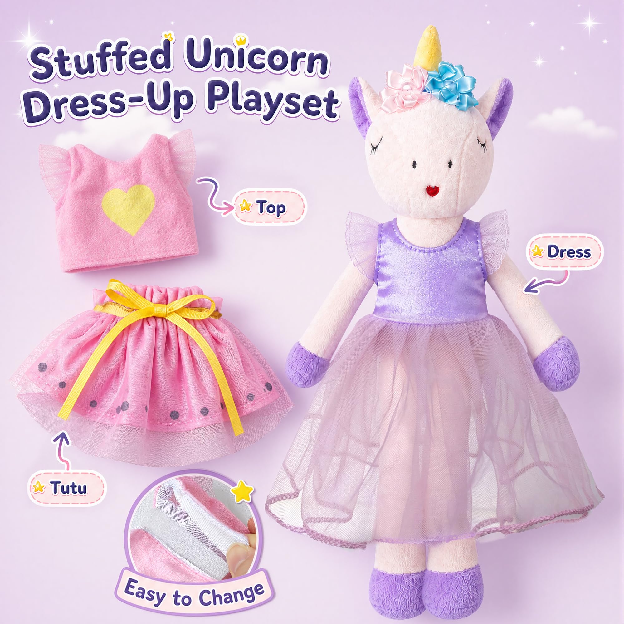vamei Regali Unicorno Bambine 3+ Anni – Casa Tenda Peluche & Bambola