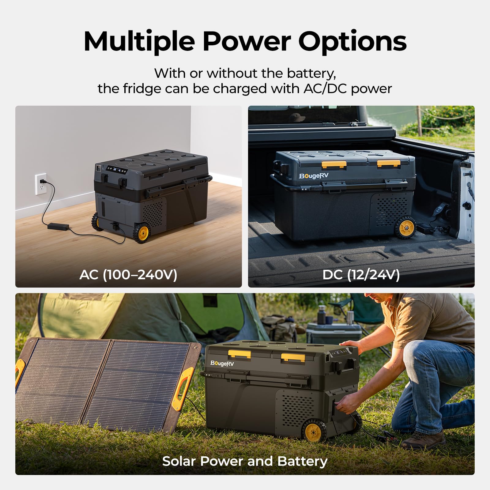 BougeRV CRD2 V2.0 40L Car Fridge Dual Zone 12V Compressor Freezer with Wheels & Telescopic Handle 35dB IPX4 12V/24V 230V App Control Portable Refrigerator for Camping RV Campervan -20℃~20℃ (2026 New) — view 7