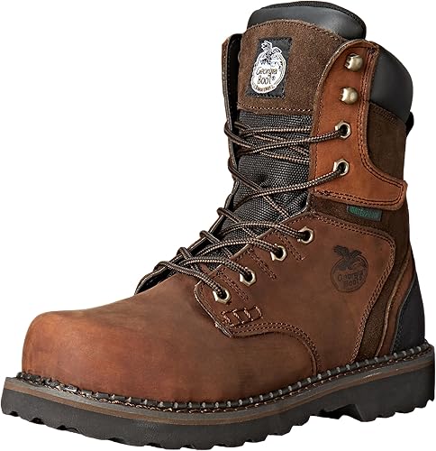Georgia Boot Georgia Brookville - Botas de trabajo con punta de acero de 8 pulgadas para hombre, Marrón