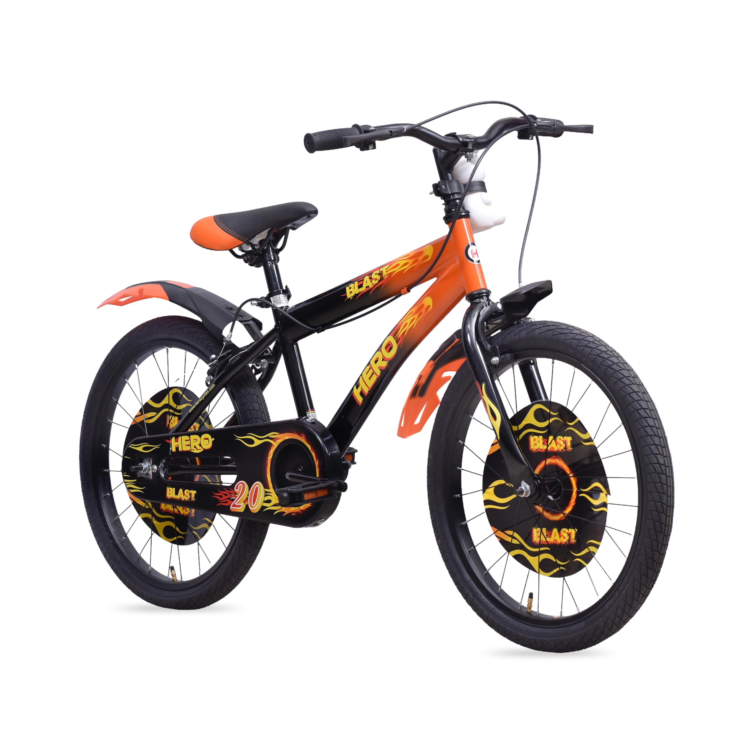 Hero Blast 20T Single Speed Bicycle for Kids | Black-Orange | Rigid Suspension | Caliper Brake | Frame:12 Inches | 95% Assembled Cycle(Ready to Ride in 5 Min)-image-14