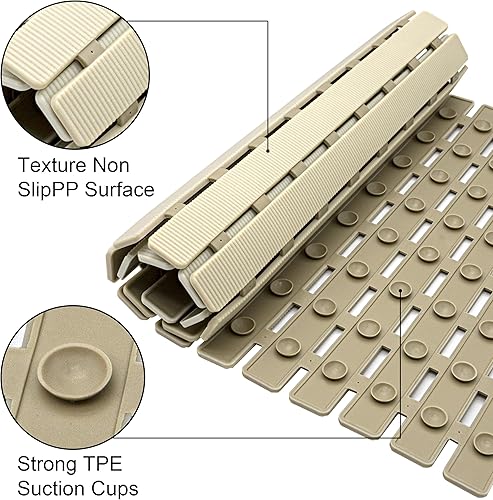 Miniatura 3 de MBOSS Tapete de ducha antideslizante para bañera, tapete de baño para ducha, tapete de baño para ducha, tapete de ducha antideslizante con orificio