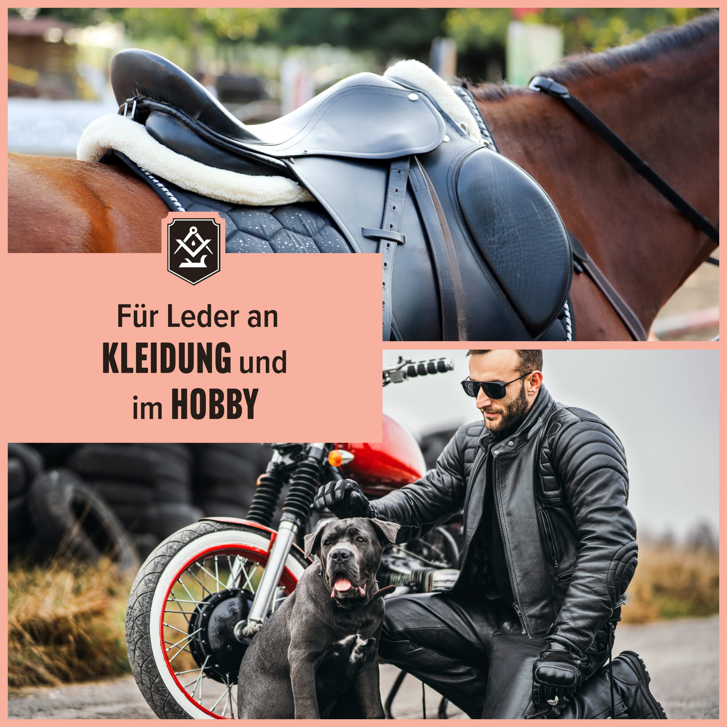 SCHRADER Lederfett farblos - Lederpflege für Glattleder, Schuhe, Motorradbekleidung - einzel & als Set mit Tiegelbürste - Made in Germany