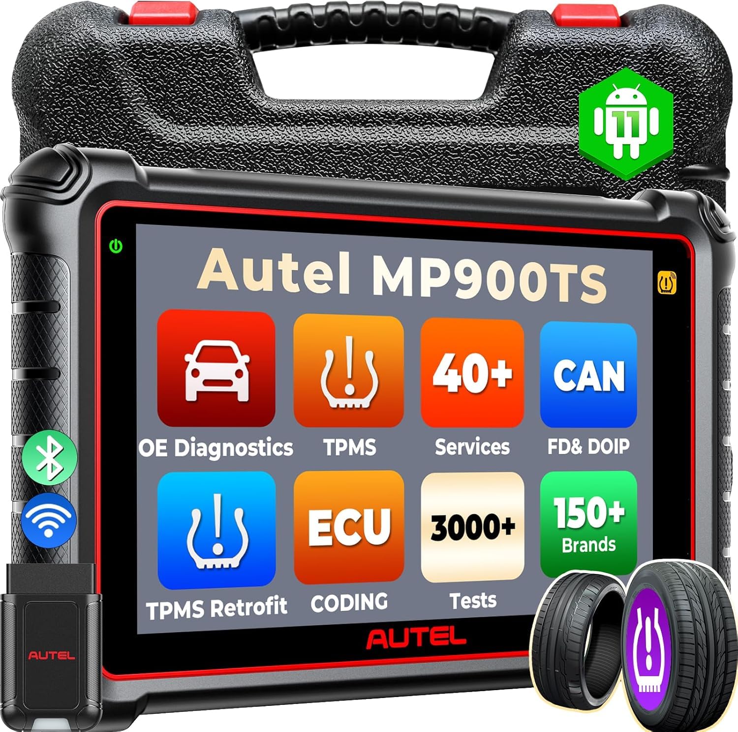 Autel Scanner MaxiCOM MK906 Pro: 2023 Android 10 Upgrade of MS906 PRO, Advanced ECU Coding 36+ Services, 3000+ Bi-Directional, Auto Scan 2.0 Upgrade of MK908S MS906BT MK906BT Work with MV105S/BT506