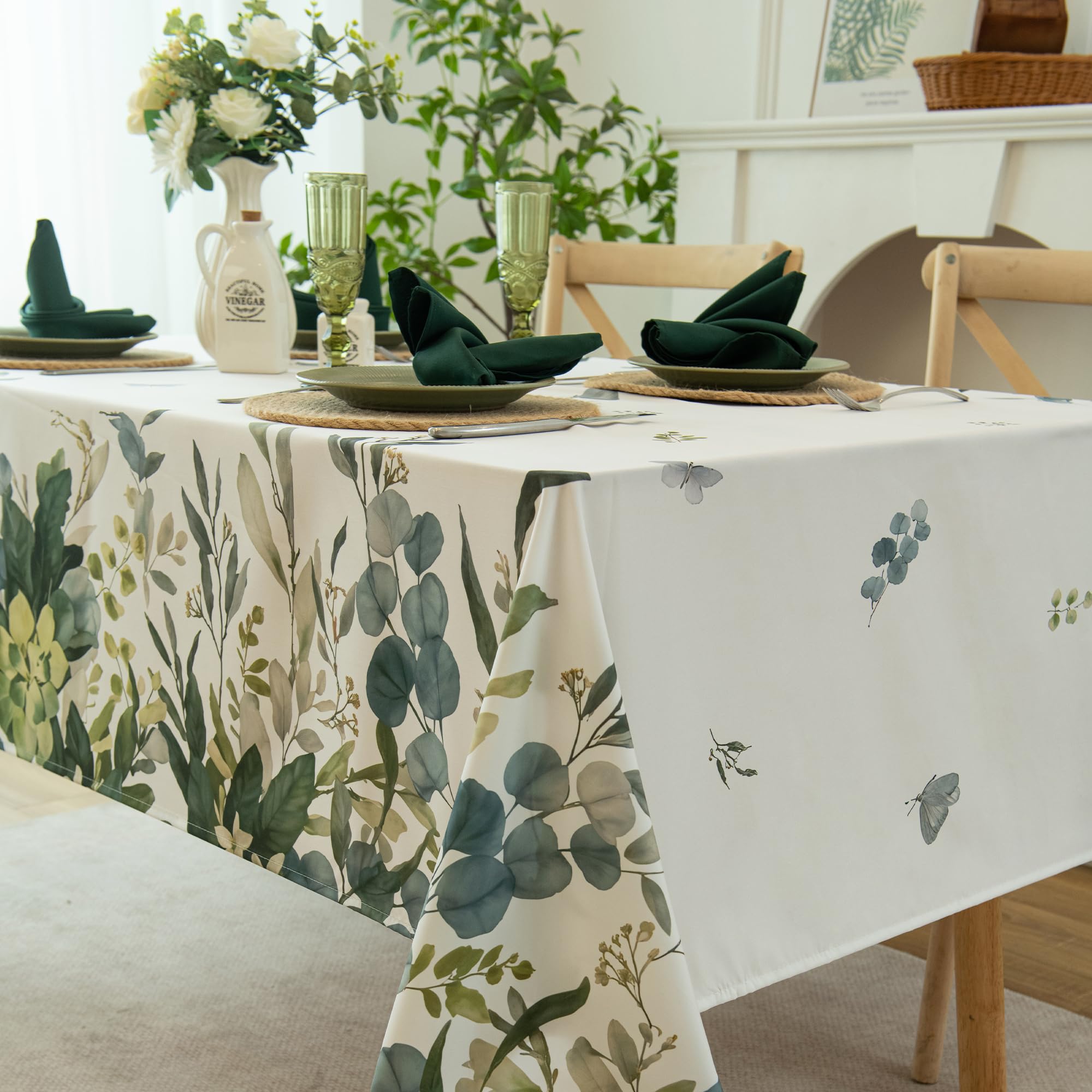 Mantel de verano, impermeable, resistente a las manchas, diseño floral para comedor, cocina, exteriores, picnic, fácil de limpiar, vibrante y duradero, decoración del hogar, 60 x 120