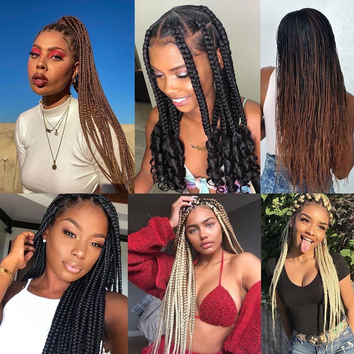 Rajout Cheveux Tresses 66cm Lot De 6 Extensions De Cheveux TresséS Pré-éTiréS EZ Yaki Texture Braids Meches Cheveux Naturel Extension Pre Stretched Braiding Hair(T27/613#)
