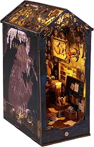 Book Nook Kit – Casita De Muñecas En Miniatura Con Luz LED, Puzzle 3D De Madera Para Estantería, Regalo Creativo Para Lectores