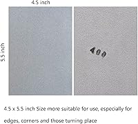 Vista 2 de Juego de 10 esponjas de lijado de grano 400 de 4.5 x 5.5 pulgadas, láminas de esponjas de lijado de manos húmedas o secas, bloque de arena de espuma