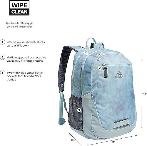 Miniatura 2 de adidas Mochila unisex para laptop, bolsa de gimnasio atlética grande y duradera