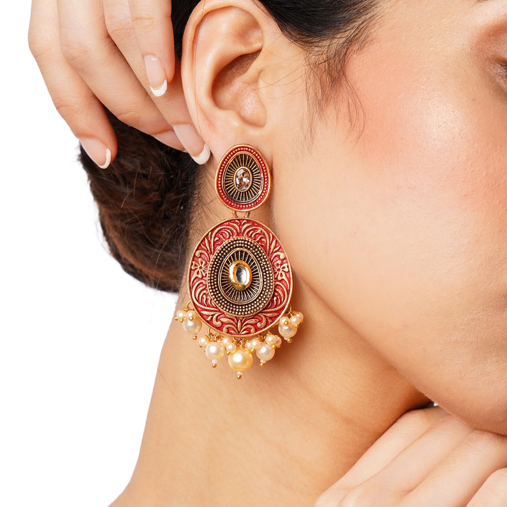 Ethnic Handcrafted Earrings with Detailed Design