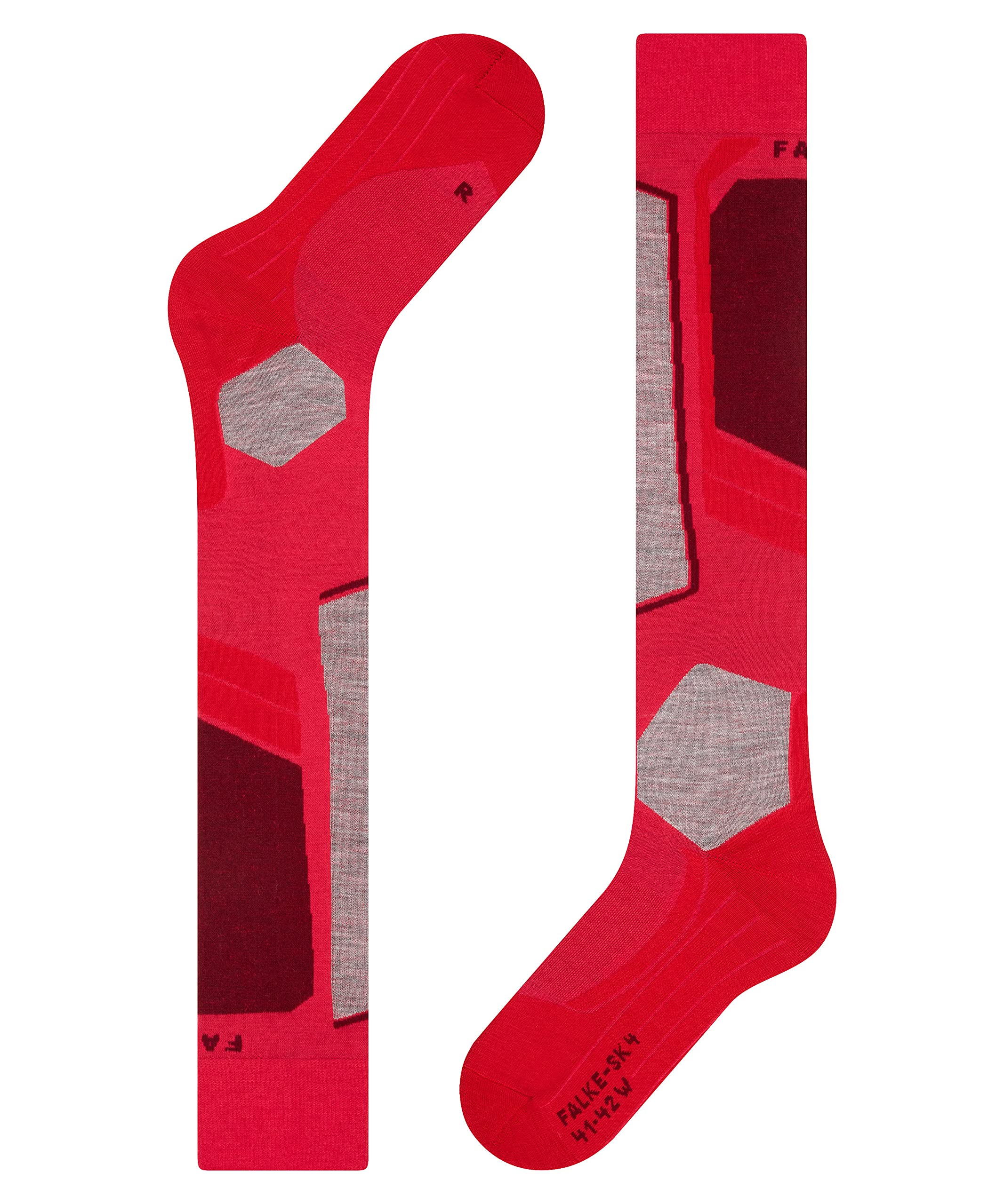 FALKE Kobiety Skarpety narciarskie SK4 Advanced W Kh Wełna ciepłe cienkie 1 Para, Czerwony Rose 8680-O, 39-40