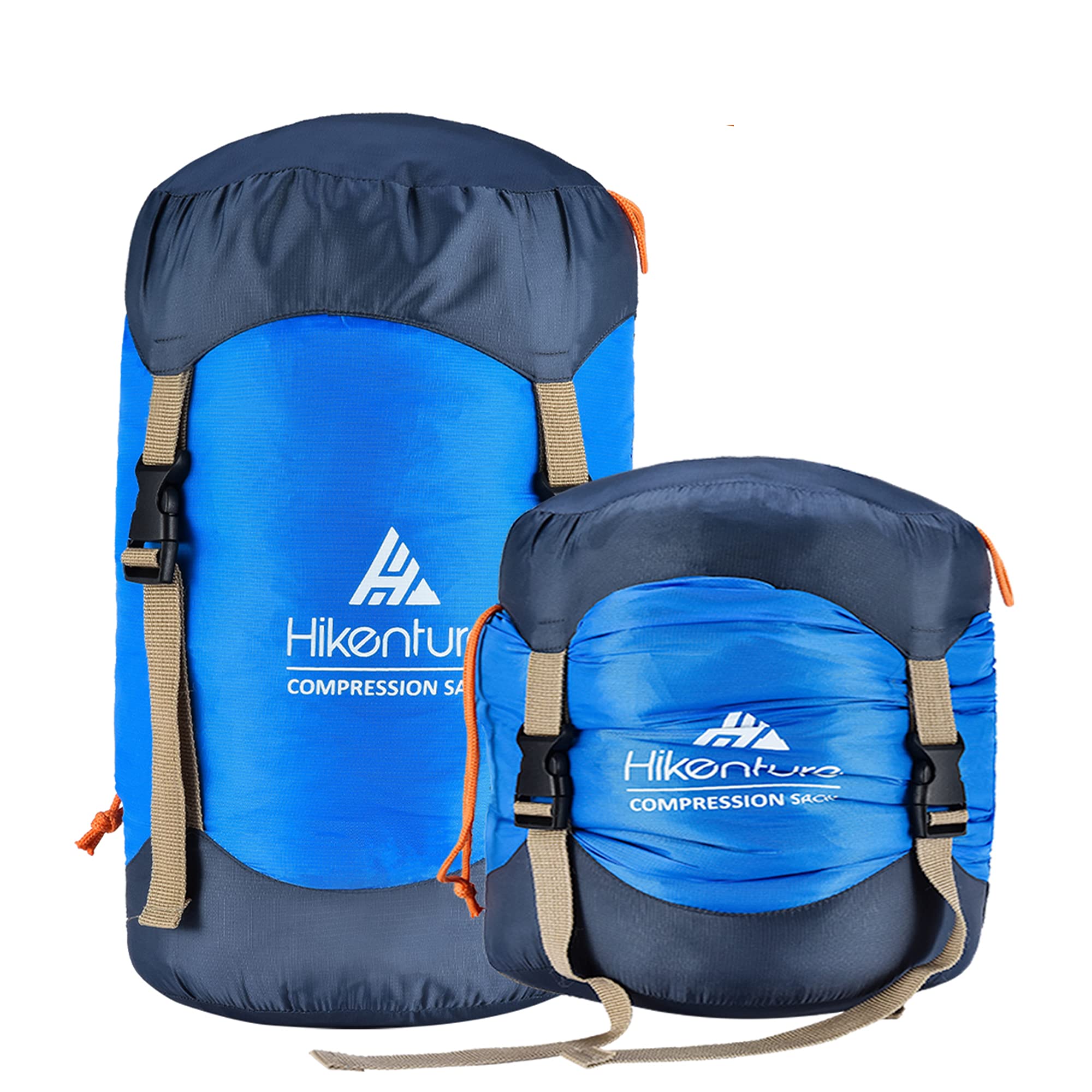 Photo 1 of Hikenture Compression Sack for Sleeping Bag, Upgrade Anti-Tear Nylon Sleeping Bag Stuff Sack, 10L/14L/20L/30L Water-Resistant Compression Bag, Storage Bag (Blue, 20L)