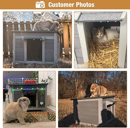 Miniatura 2 de Casa de gato al aire libre Feral Cat Recinto, pequeña jaula de conejito de casa para mascotas exterior, casa impermeable para gatos