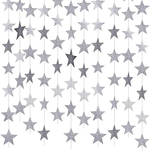 Miniatura 5 de IGUO 30 pompones de papel de seda azul marino, rojo, blanco, dorado, suministros de fiesta náutica, estrellas centelleantes, guirnalda de papel para