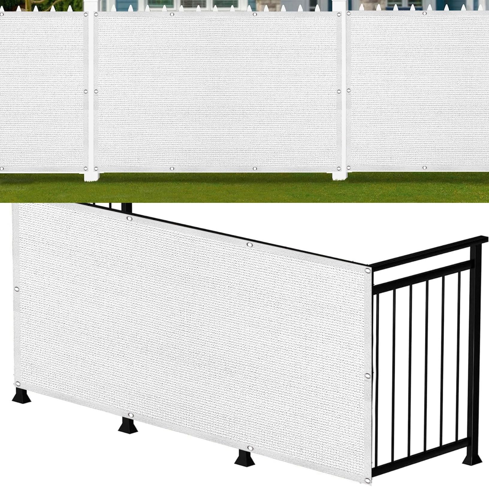Voile d'ombrage anti-UV 95% respirante blanche 280x385 cm sans perçage